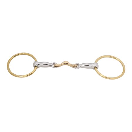 Loose Ring Sweet Iron Quarter Moon Bit with Cuprium Link  and Brass Rings