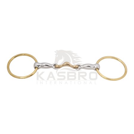 Loose Ring Quarter Moon bit with Cuprium Link & Brass Rings