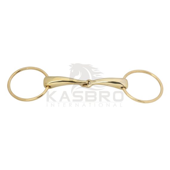 Loose Ring Snaffle Single Jointed Curved Mouth Brass Bit