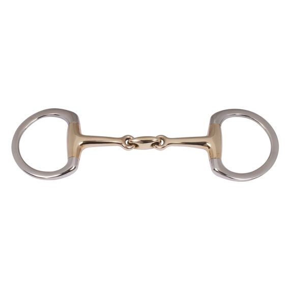 Eggbutt Snaffle Double Jointed  Cuprium Bit with KK Link & Flat Rings