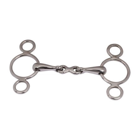 Pessoa 3 Ring Bit, Double Jointed Mouth with French link.