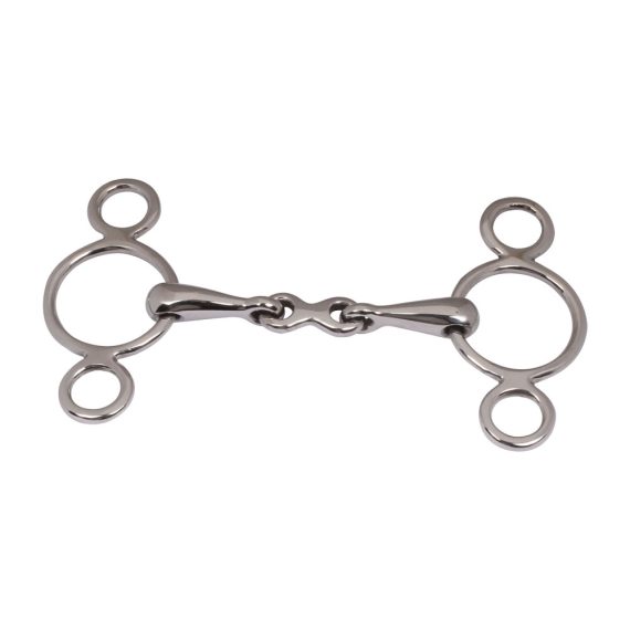 Pessoa 3 Ring Bit, Double Jointed Mouth with French link.