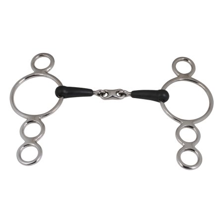 Show Jumping Double Jointed Rubber Bit with Tolt Link