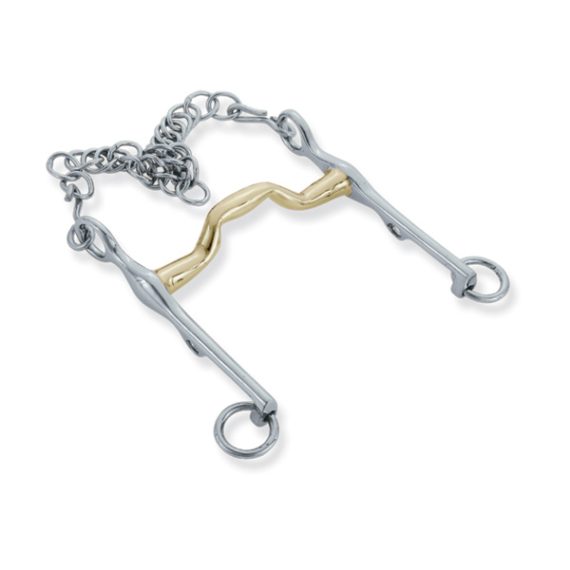 Forward tilted ported weymouth snaffle